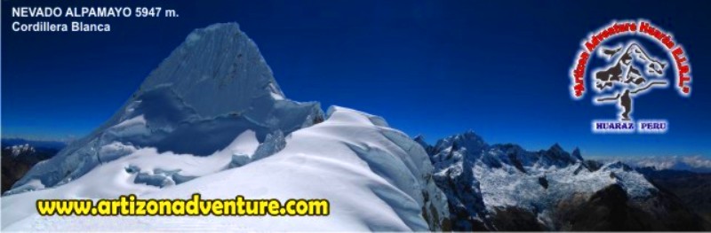 NEVADO ARTESONRAJU DESDE EL CAMPO BASE DEL ALPAMAYO